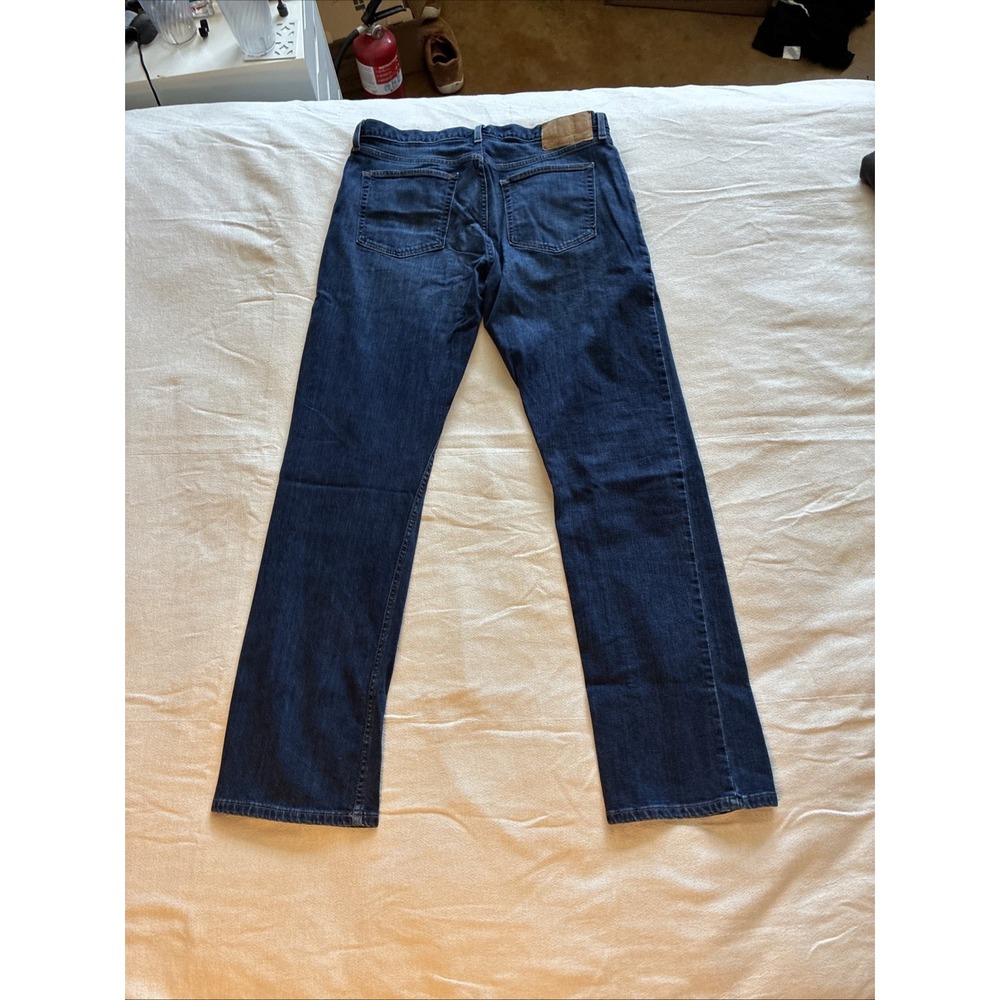 Eddie Bauer Men's Jeans 36 X 34* Dark Blue Straight Fit Stretch Midrise Normcore - Picture 14 of 16
